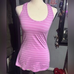 NWOT Athleta Pink Striped Racerback Tank athletic wear
